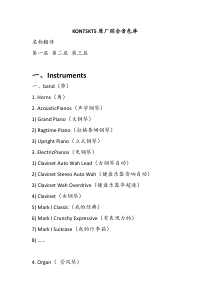 Kontakt-5原厂综合音色库中文名称