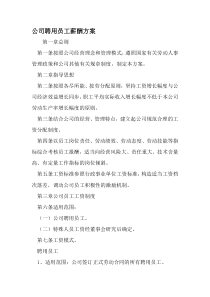 公司聘用员工薪酬方案范文精选