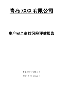 生产安全事故风险评估报告