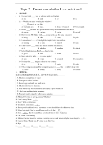 八年级英语下册Unit7-Topic2试题-最新仁爱版
