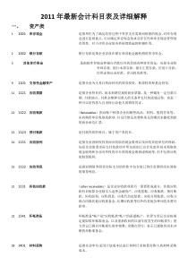 最新会计科目表及详细解释