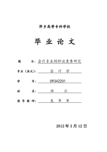 毕业论文-会计专业的职业素养研究【完整版】