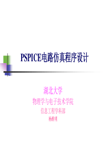 PSPICE电路仿真程序设计