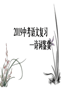2019中考语文复习诗歌鉴赏