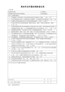 高处作业吊篮巡视检查记录