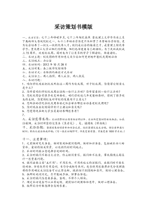 采访策划书模版