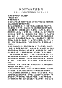 工作汇报之向政府领导汇报材料