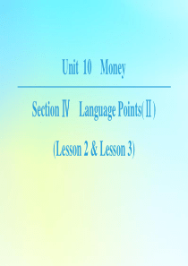 2018-2019学年高中英语-Unit-10-Money-Section-Ⅳ-Language-P