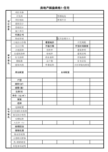 房地产踩盘表