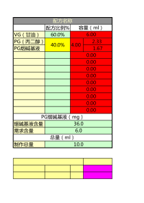 烟油配方配方计算器