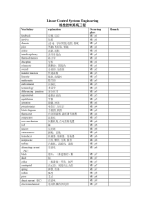 线性控制系统工程单词表