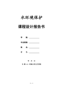 水环境保护课程设计报告