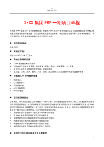 ERP项目章程