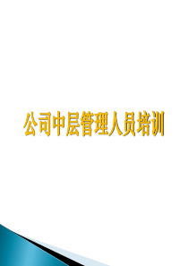 公司中层管理人员培训