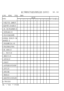 施工升降机每日作业前例行检查记录表(空表)