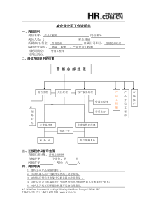 【职位描述】工作说明书－产品工程师