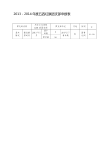 五四红旗团支部申报表