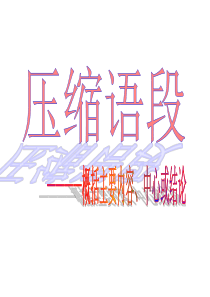 压缩语段之概括主要内容、结论