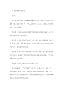 小规模企业财务管理制度