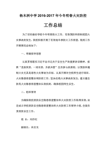 杨木洲中学2016今冬明春火灾防控工作总结