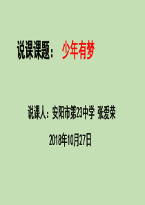 《少年有梦》说课稿