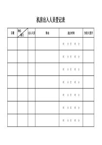 机房出入人员登记表