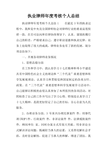 执业律师年度考核个人总结