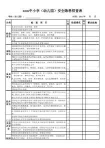 中小学(幼儿园)安全隐患排查表