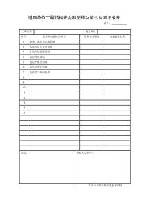 道路单位工程结构安全和使用功能性检测记录表