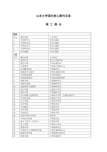 山东大学核心期刊目录