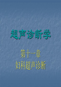 超声诊断学-妇科超声诊断