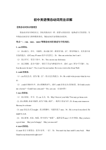中考英语专项6.情态动词讲解及习题