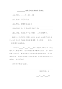 公司注销决议(模板)
