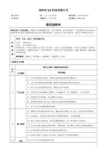 产品开发部经理职位说明书(参考模板)