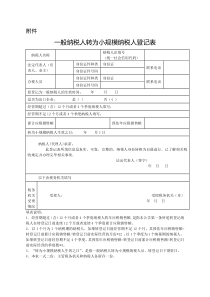 一般纳税人转为小规模纳税人登记表