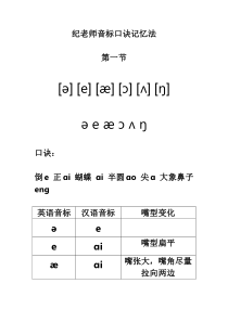纪老师-48个国际音标的记忆口诀【讲义】