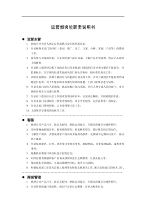 电商运营部门岗位职责说明书