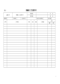 机械加工工艺卡片模板