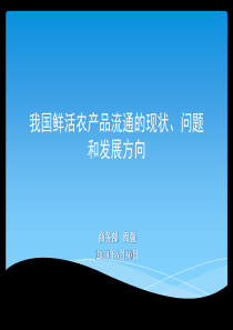 2019年我国鲜活农产品流通的现状、问题和发展方向-26页PPT文档