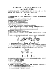 河北衡水中学2019高三第一次调研考试--生物