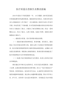 医院医疗质量自查报告