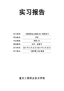 《高级路由交换技术》课程实习报告