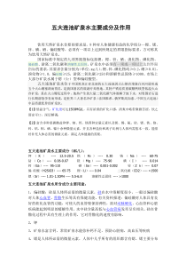 饮用天然矿泉水成分及作用