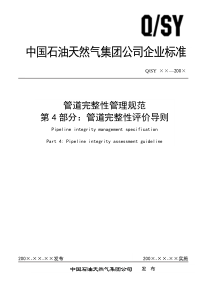 第4部分：管道完整性评价导则