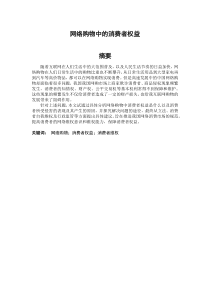 网络购物中的消费者权益