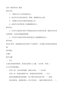 老舍《我的母亲》教案