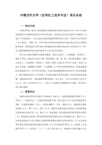 中德合作办学应用化工技术专业项目总结