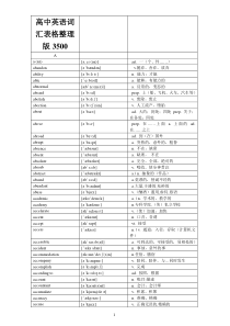 高考必备英语词汇表格排版3500词