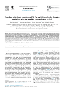 Two-phase-solid–liquid-coexistence-by-molecular-dy