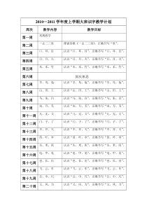幼儿园大班识字教学计划